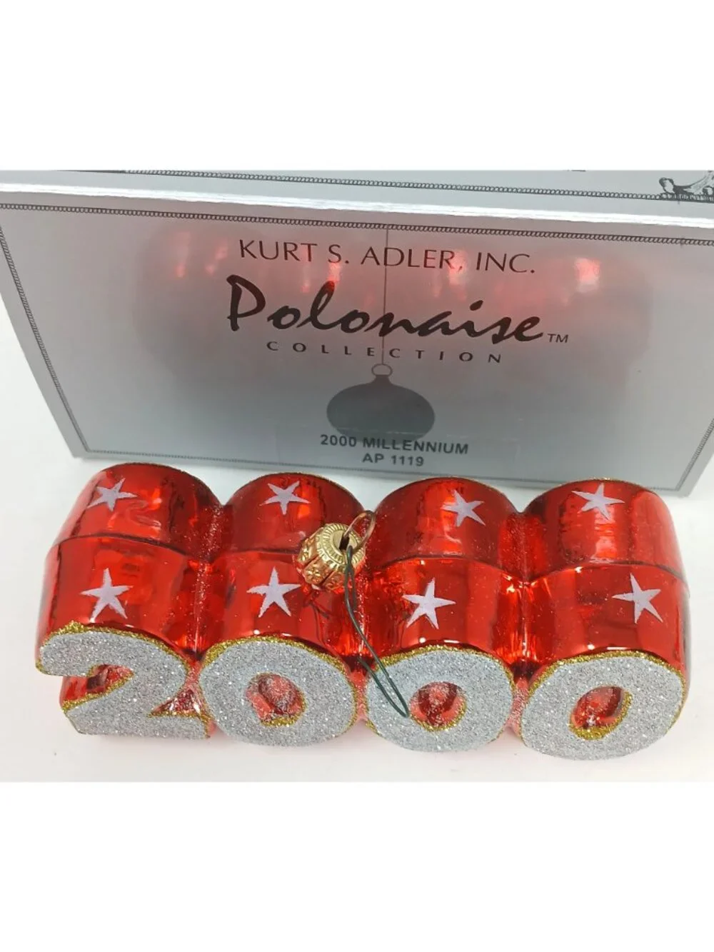 Kurt S. Adler Polonaise 2000 Millennium Glass Ornament AP1119 Handcrafted  #D-9